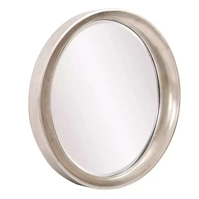 Specchio da parete ovale con cornice metallica 39"x35" Argento caldo