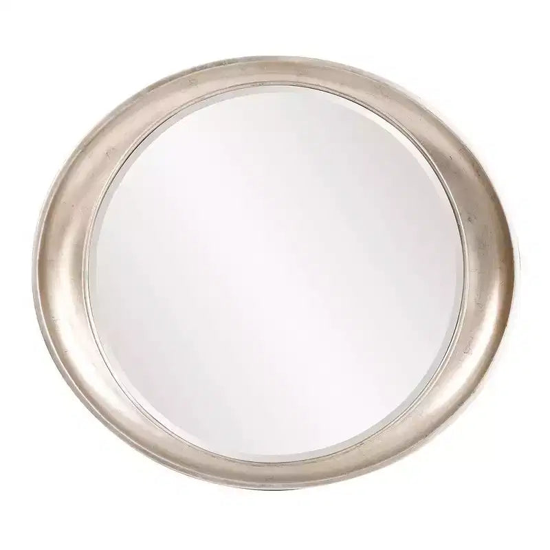 Specchio da parete ovale con cornice metallica 39"x35" Argento caldo
