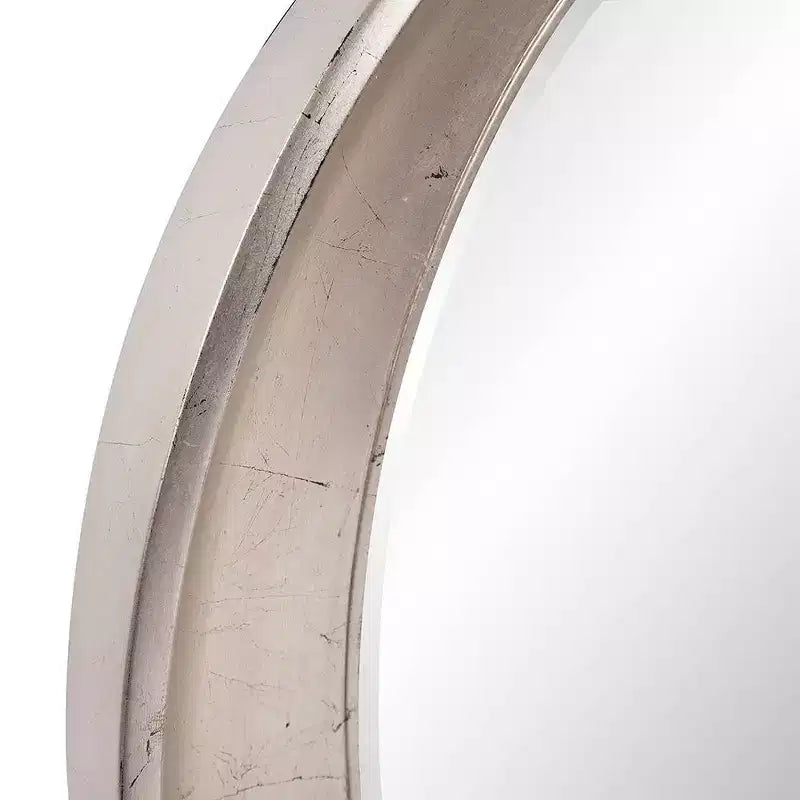 Specchio da parete ovale con cornice metallica 39"x35" Argento caldo