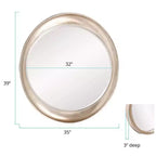 Specchio da parete ovale con cornice metallica 39"x35" Argento caldo