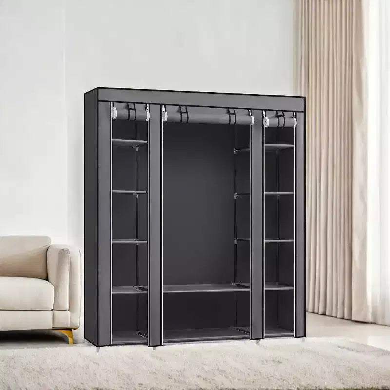 Organizzatore per Vestiti 59 x 17.7 x 69 Pollici, Armadio Portatile per Camera da Letto con Rivestimento in Tessuto Non Tessuto, 12 Scomparti per Abbigliamento