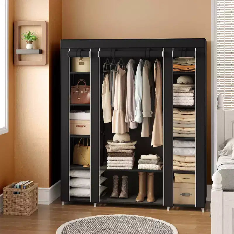 Organizzatore per Vestiti 59 x 17.7 x 69 Pollici, Armadio Portatile per Camera da Letto con Rivestimento in Tessuto Non Tessuto, 12 Scomparti per Abbigliamento