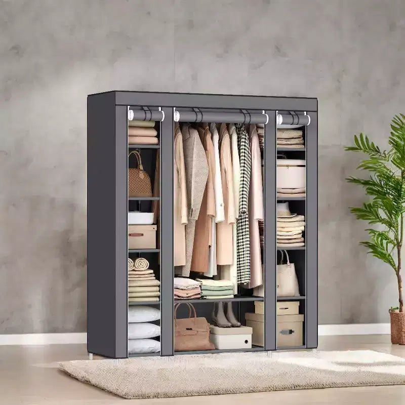 Organizzatore per Vestiti 59 x 17.7 x 69 Pollici, Armadio Portatile per Camera da Letto con Rivestimento in Tessuto Non Tessuto, 12 Scomparti per Abbigliamento