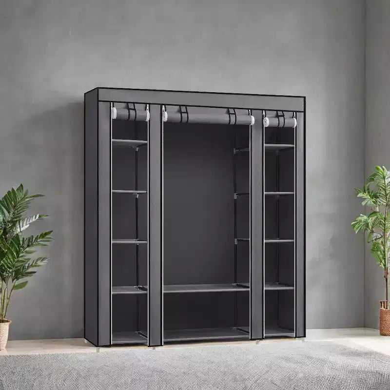 Organizzatore per Vestiti 59 x 17.7 x 69 Pollici, Armadio Portatile per Camera da Letto con Rivestimento in Tessuto Non Tessuto, 12 Scomparti per Abbigliamento