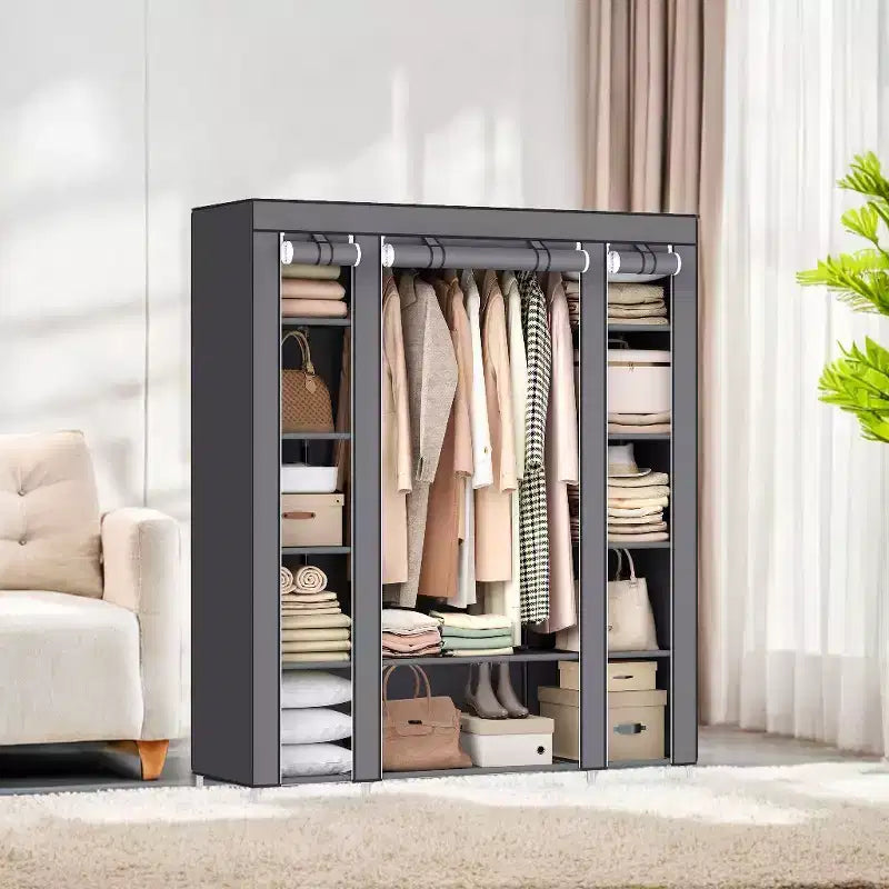 Organizzatore per Vestiti 59 x 17.7 x 69 Pollici, Armadio Portatile per Camera da Letto con Rivestimento in Tessuto Non Tessuto, 12 Scomparti per Abbigliamento