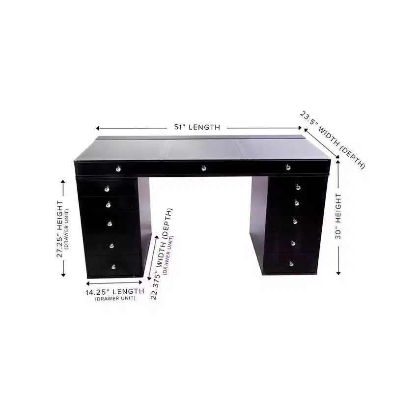 Tavolino da toeletta con 5 cassettiere