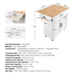 Carrello da cucina con piano in legno massello