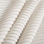 Divano componibile a L in velluto a coste con pouf contenitore e 4 cuscini decorativi