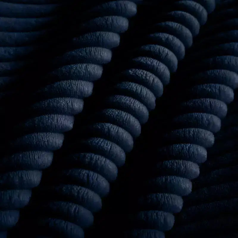 Divano componibile a L in velluto a coste con pouf contenitore e 4 cuscini decorativi
