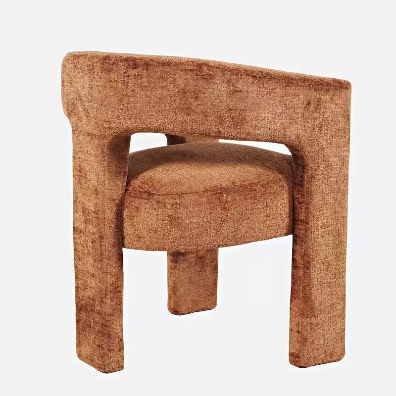 Poltrona scultorea imbottita in tessuto jacquard moderno di lusso