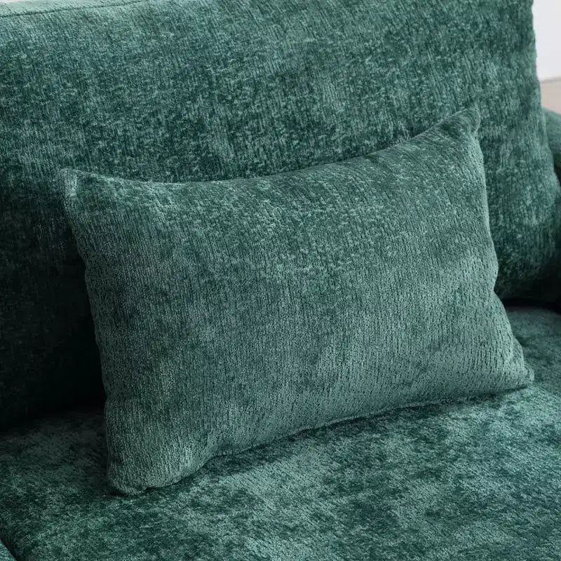 Divanetto vintage in ciniglia, divano a 2 posti imbottito di metà secolo per soggiorno, divano con gambe in legno marrone per camera da letto
