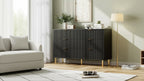 6 Drawer Dresser for Bedroom, Modern Wood Storage Dresser Organizer with Gold Metal Handles & Anti-Tipping Device for Hallway, Entryway