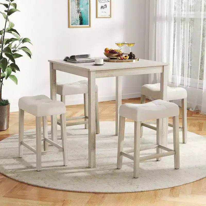 Tavolo alto quadrato da 5 pezzi per 4 persone