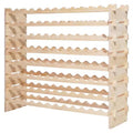 VEVOR 96 Bottle Stackable Modular Wine Rack, 8-Tier Wine Bottle Holder,Solid Wood Floor Freestanding Wine Storage Rack, Natural Wood Color