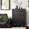 Bekrvio 4-Drawer Dresser for Bedroom, Freestanding Vertical Drawer Cabinet with Storage & Gold Knobs, Metal Closet Storage Chest for Bedroom