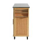 Carrello da cucina in bambù con ruote