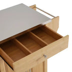Carrello da cucina in bambù con ruote