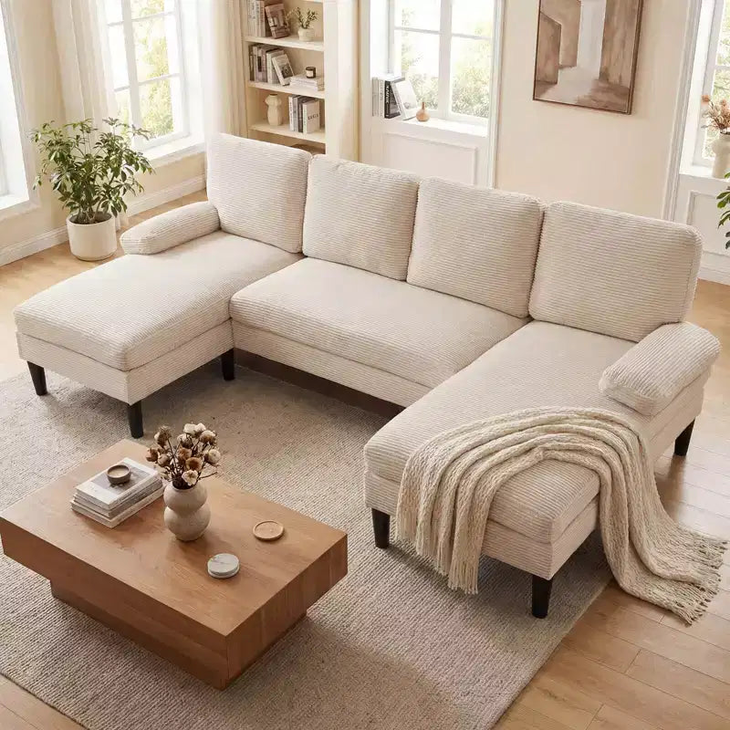 Divano Sezionale, Divano a U con Doppia Chaise Longue
