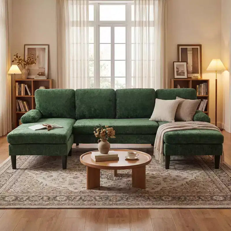 Divano Sezionale, Divano a U con Doppia Chaise Longue