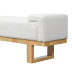 Panca moderna rivestita in Bouclé in legno di Rubberwood