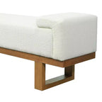 Panca moderna rivestita in Bouclé in legno di Rubberwood