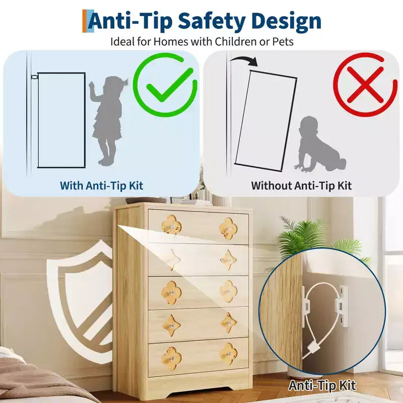 Cassettiera alta scanalata con maniglie in metallo, grande armadio contenitore per camera da letto spazioso organizzatore per vestiti per asilo nido soggiorno