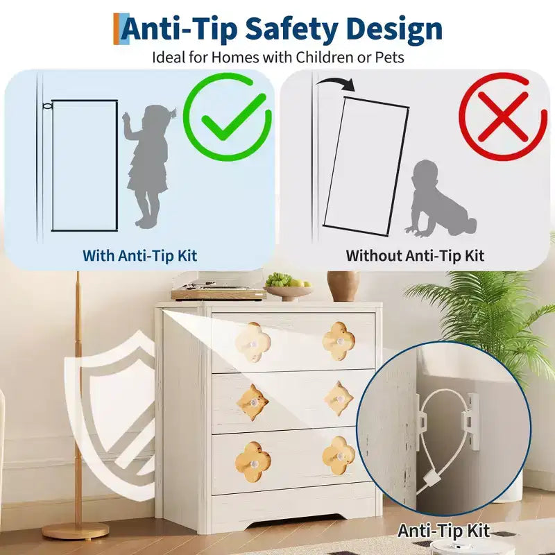 Cassettiera alta scanalata con maniglie in metallo, grande armadio contenitore per camera da letto spazioso organizzatore per vestiti per asilo nido soggiorno