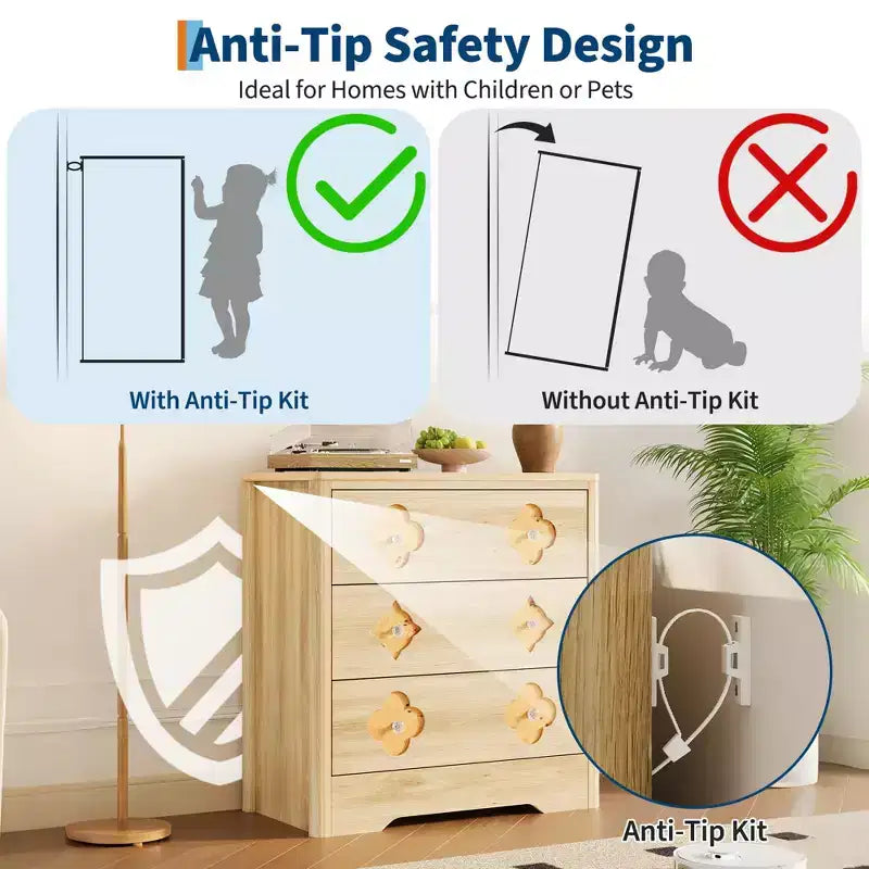 Cassettiera alta scanalata con maniglie in metallo, grande armadio contenitore per camera da letto spazioso organizzatore per vestiti per asilo nido soggiorno