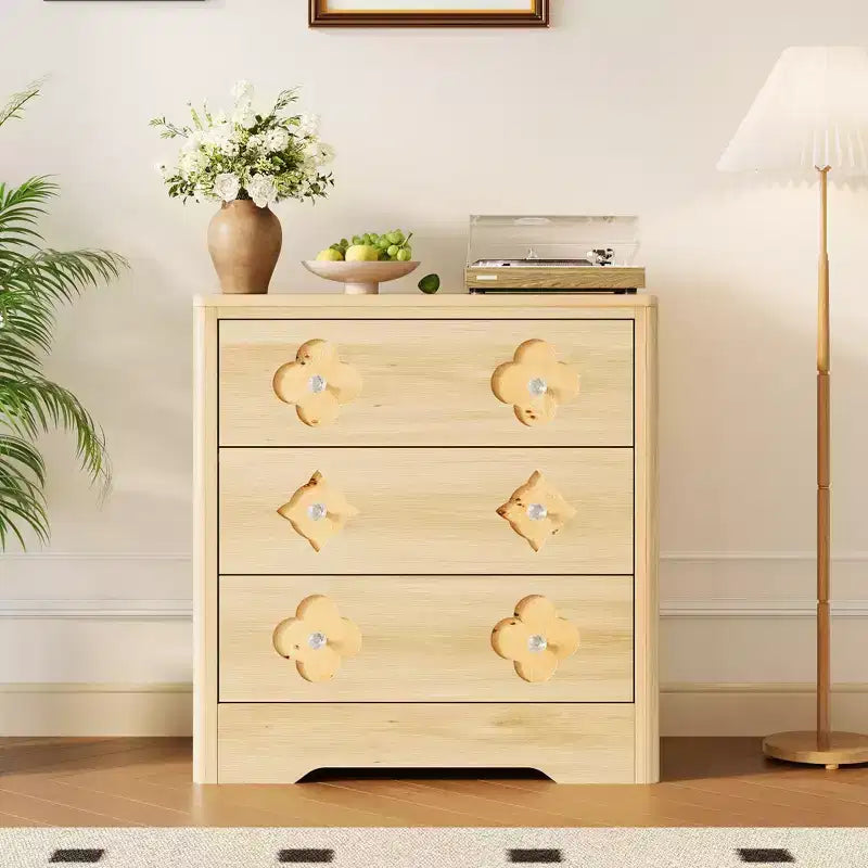 Tall Drawer Fluted Dresser with Metal Handles, Large Bedroom Storage Cabinet Spacious Closet Organizer for Clothes Nursery Living Room