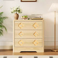 Tall Drawer Fluted Dresser with Metal Handles, Large Bedroom Storage Cabinet Spacious Closet Organizer for Clothes Nursery Living Room