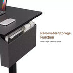 Scrivania elettrica regolabile in altezza Sit-to-Stand con borsa portaoggetti, preimpostazioni di memoria, postazione di lavoro ergonomica per ufficio a casa, 122 cm, nera