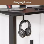 Scrivania elettrica regolabile in altezza Sit-to-Stand con borsa portaoggetti, preimpostazioni di memoria, postazione di lavoro ergonomica per ufficio a casa, 122 cm, nera