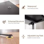 Scrivania elettrica regolabile in altezza Sit-to-Stand con borsa portaoggetti, preimpostazioni di memoria, postazione di lavoro ergonomica per ufficio a casa, 122 cm, nera