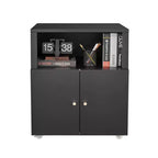 Supporto per stampante in metallo con spazio di archiviazione, mobile per stampante resistente con rotelle e ante, tavolo grande per stampante con ruote per fotocopiatrice e fax da ufficio