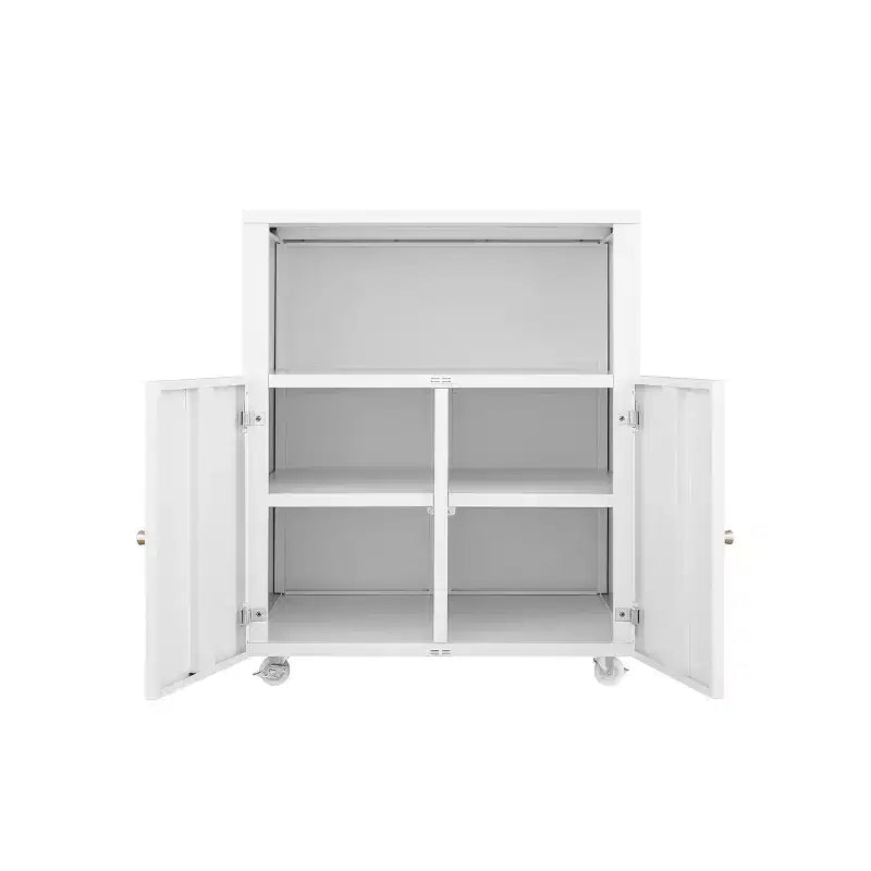 Supporto per stampante in metallo con spazio di archiviazione, mobile per stampante resistente con rotelle e ante, tavolo grande per stampante con ruote per fotocopiatrice e fax da ufficio