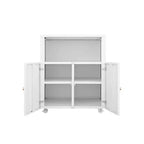 Supporto per stampante in metallo con spazio di archiviazione, mobile per stampante resistente con rotelle e ante, tavolo grande per stampante con ruote per fotocopiatrice e fax da ufficio