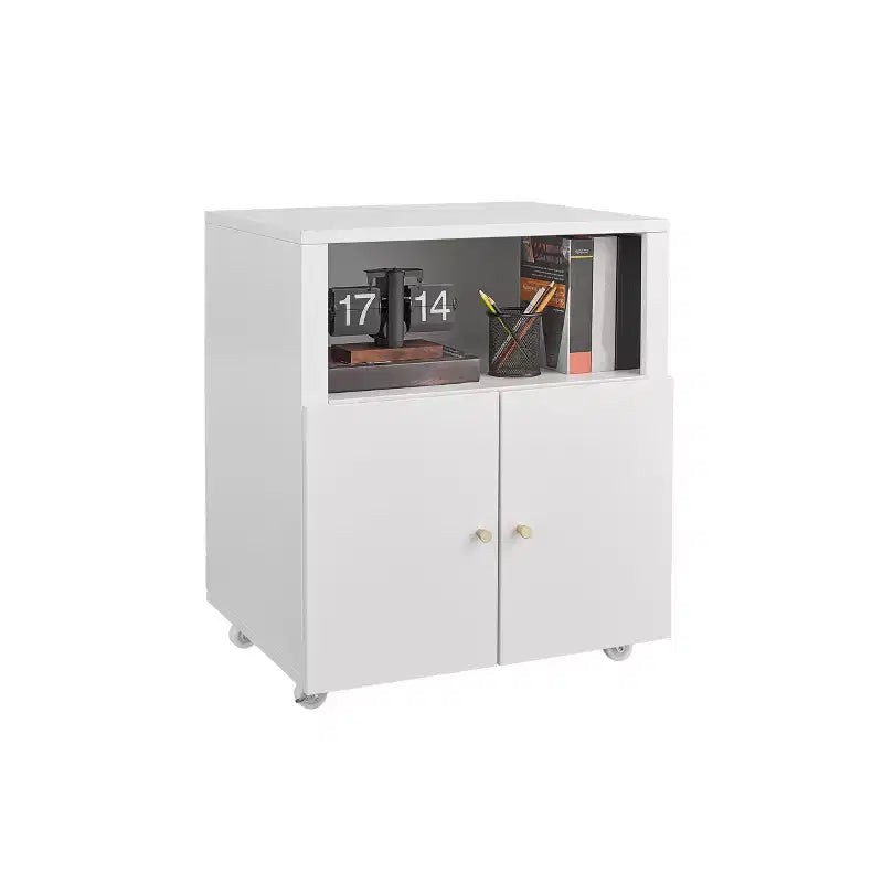 Supporto per stampante in metallo con spazio di archiviazione, mobile per stampante resistente con rotelle e ante, tavolo grande per stampante con ruote per fotocopiatrice e fax da ufficio
