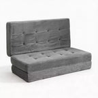 Materasso Tri-Fold da 6 Pollici, Divano Letto Pieghevole da Pavimento con Schiuma di Supporto ad Alta Densità, Letto Portatile per Ospiti per Campeggio, Soggiorno, Tessuto Morbido in Velluto a Coste