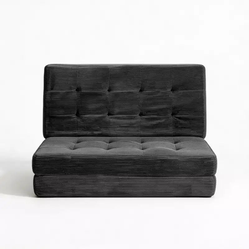 Materasso Tri-Fold da 6 Pollici, Divano Letto Pieghevole da Pavimento con Schiuma di Supporto ad Alta Densità, Letto Portatile per Ospiti per Campeggio, Soggiorno, Tessuto Morbido in Velluto a Coste