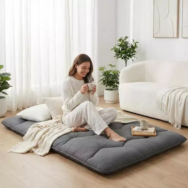 Materasso Futon, Materasso Giapponese Pieghevole Portatile, Materassino da Pavimento Arrotolabile