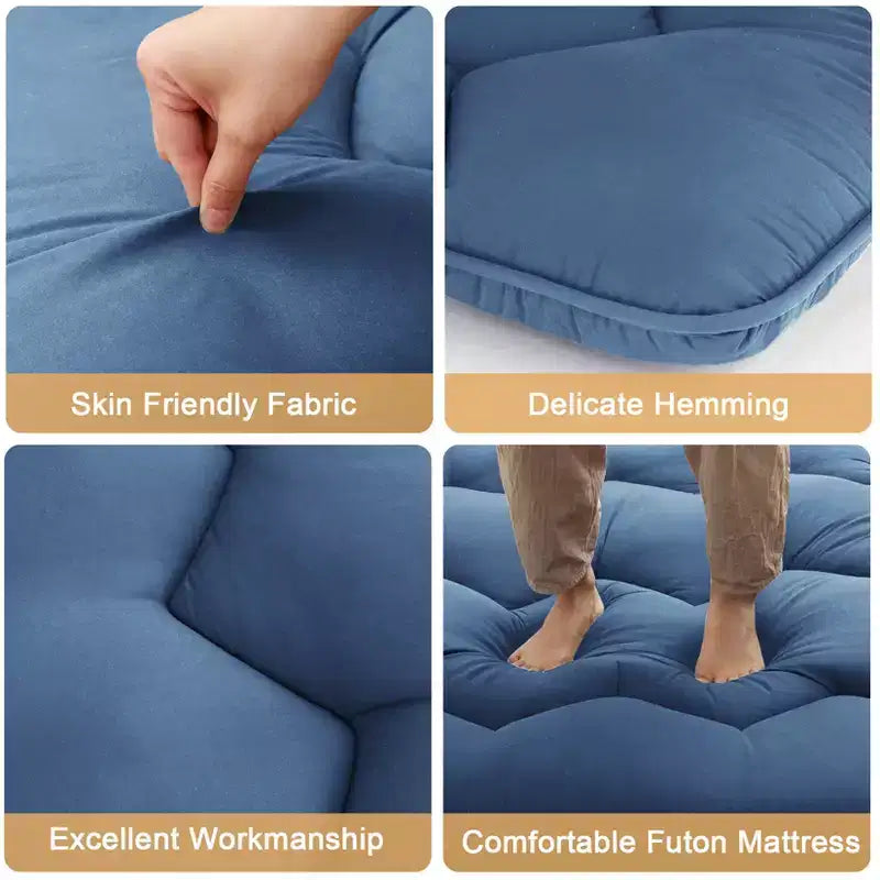 Materasso Futon, Materasso Giapponese Pieghevole Portatile, Materassino da Pavimento Arrotolabile