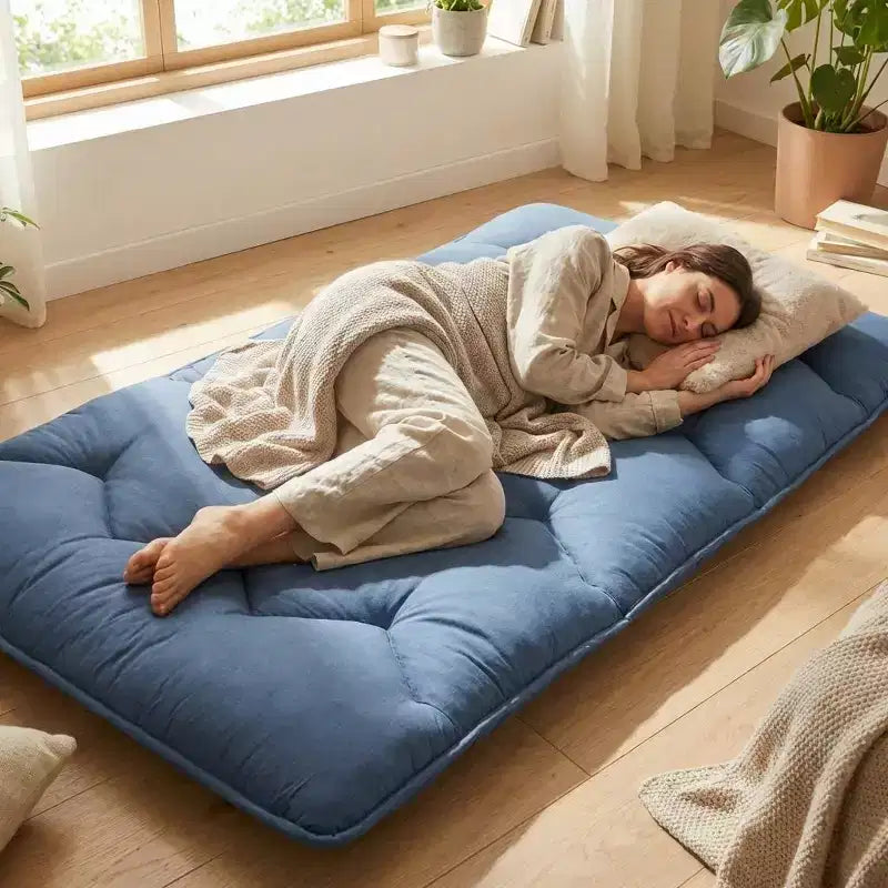 Materasso Futon, Materasso Giapponese Pieghevole Portatile, Materassino da Pavimento Arrotolabile