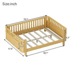 Letto a piattaforma moderno per bambini in legno di pino con ringhiera staccabile