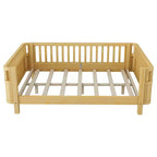 Letto a piattaforma moderno per bambini in legno di pino con ringhiera staccabile