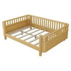 Letto a piattaforma moderno per bambini in legno di pino con ringhiera staccabile