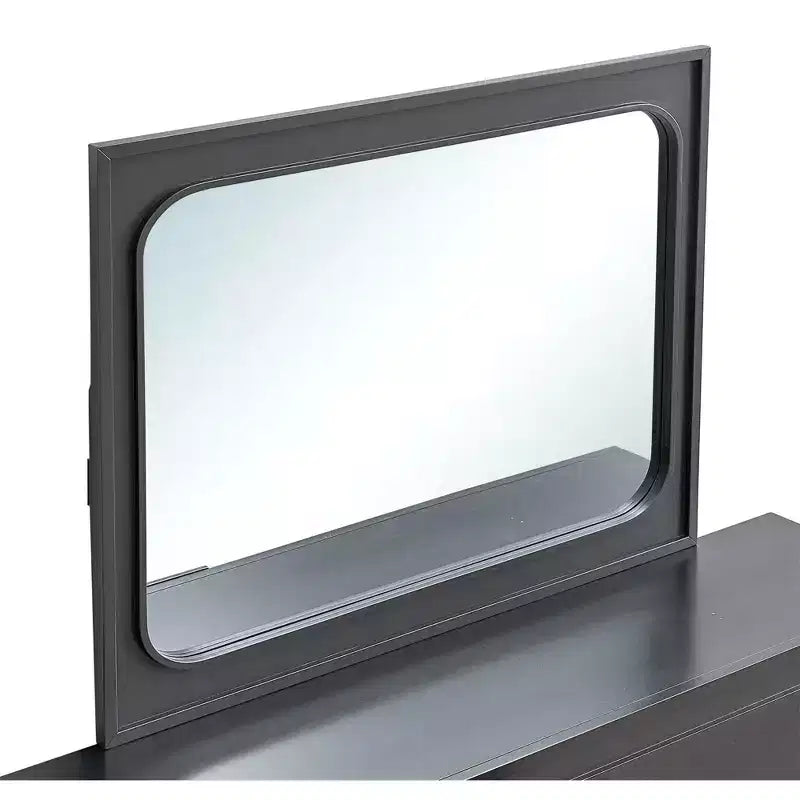Specchio per comò Wave, 45" L x 36" H, cornice in legno rettangolare color wengé