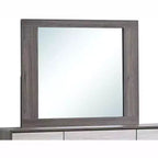 Specchio da cassettiera rettangolare con cornice in legno grigio e rovere, 43 pollici L x 37 pollici A