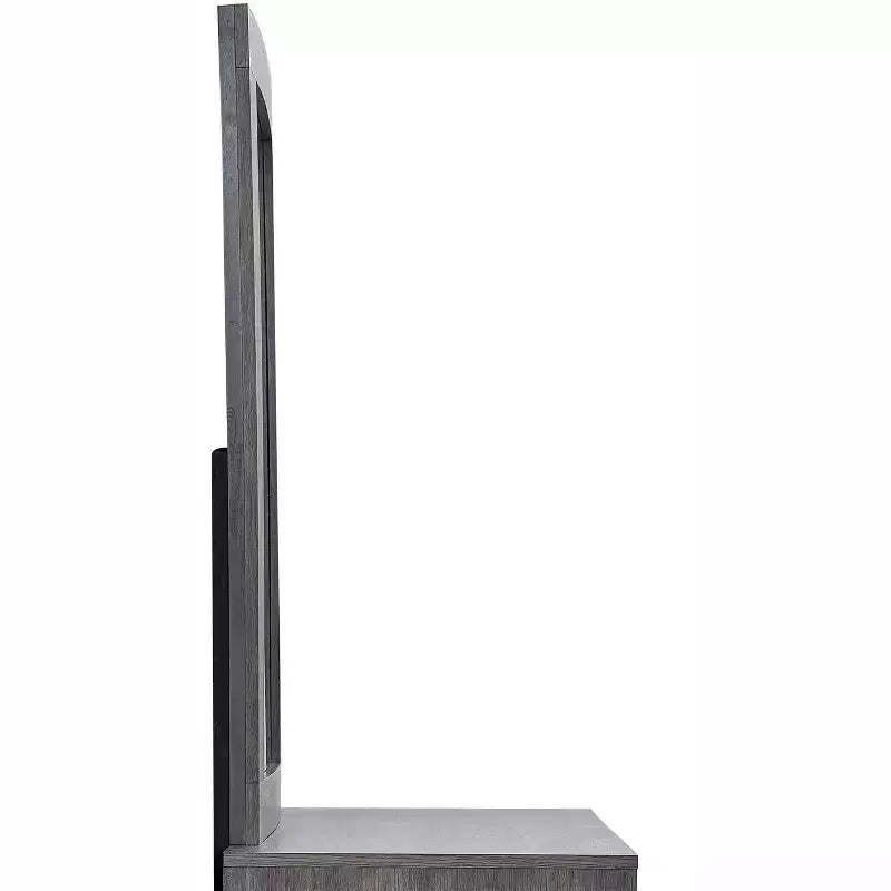 Specchio da cassettiera rettangolare con cornice in legno grigio e rovere, 43 pollici L x 37 pollici A