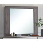 Specchio da cassettiera rettangolare con cornice in legno grigio e rovere, 43 pollici L x 37 pollici A