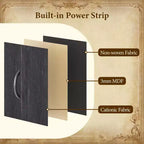 Cassettiera in Tessuto con Struttura in Legno, Grande Armadio Contenitore con Telaio in Metallo per Soggiorno Camera da Letto 100 x 30 x 123 cm Nero